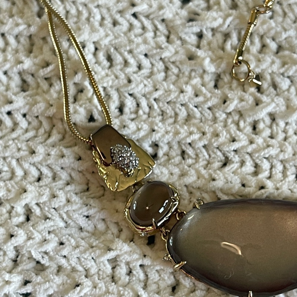 Alexis Bittar Gold and Silver Necklace with Stone Accents - Picture 5 of 7
